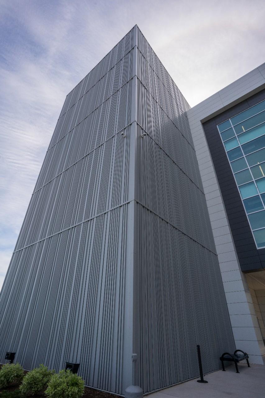 Vertical Matrix panel detail on a building elevation